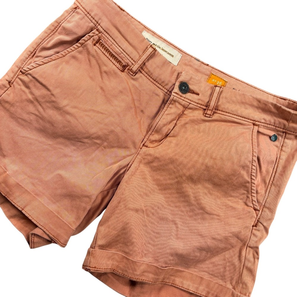 Pilcro‎ and The Letterpress Hyphen Fit Shorts Womens 26 Peach Low Rise Chino
